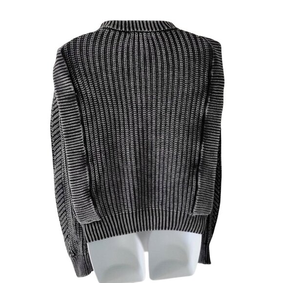 EVEREVE Charcoal Cable Knit Pullover Sweater Crew Neck- S - Picture 3 of 10